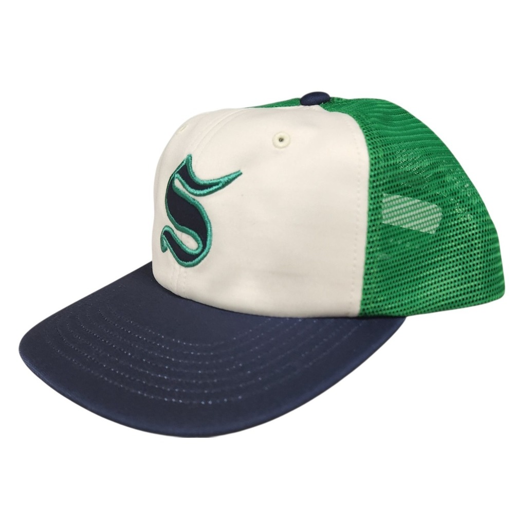 Supreme Contrast S Mesh 6 Panel Trucker Hat Green White Snapback Authentic New